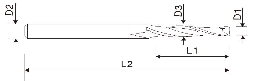 Fresa de extremidade quadrada e afilada  EMA15 (estria dupla)