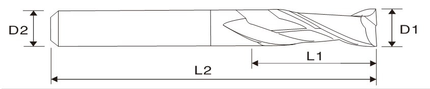 Broca de ranhurar de carboneto EMT02 (estria dupla), comprimento longo