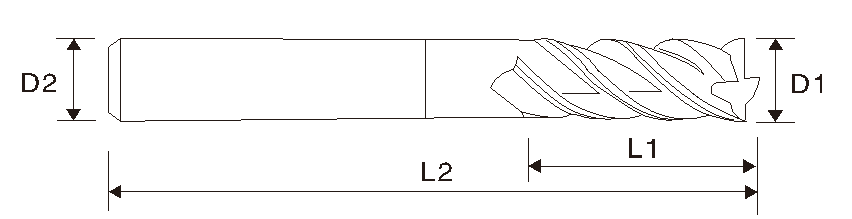 Fresa de carboneto com extremidade quadrada EMT03 (4 estrias)