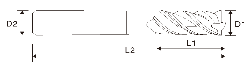 Broca de ranhurar de carboneto EMT04 (4 estrias), comprimento longo