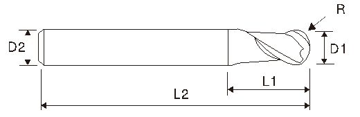 Fresa de carbonato EMB17 HRC65, fresa naco-revestida 45 ° Espiral / Modelo Regular EMB