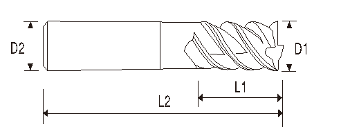 Fresa chapa de carboneto (4 estrias) EMB04, comprimento longo