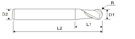 Fresa cónica de carboneto EMB06, comprimento longo