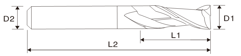 Fresa de carboneto (estria dupla) para aços de alta dureza EMC02 X5070