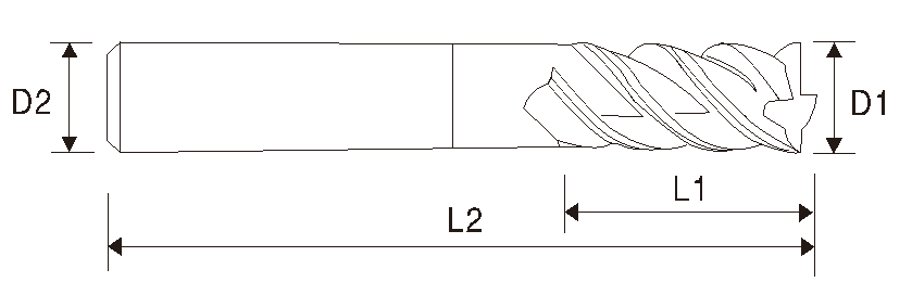 Fresa cónica de carboneto para aços de alta dureza EMC05 X5070